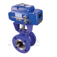 ISO9001 flanged pneumatic v type ball valve